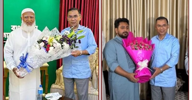 নির্বাচন-পরবর্তী রাজনৈতিক সৌজন্যতা: জামায়াত আমির ও নাহিদ ইসলামের বাসায় তারেক রহমান